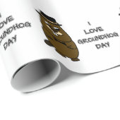 Papier Cadeau J'adore Groundhog Day (Coin rond)