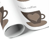 Papier Cadeau J'adore le café (Coin rond)