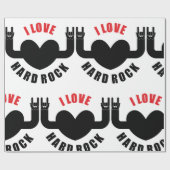 Papier Cadeau J'adore le hard rock (Plat)