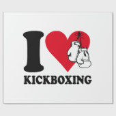 Papier Cadeau J'adore le kickboxing (Plat)