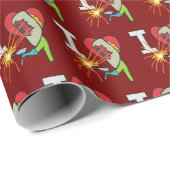 Papier Cadeau J'adore le soudage (Coin rond)