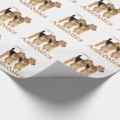 Papier Cadeau J'adore les Airedales (Coin)