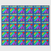 Papier Cadeau j'adore les années 90 (Plat)
