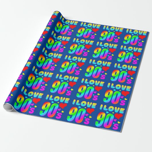 Papier Cadeau j'adore les années 90 (Déroulé)