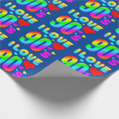 Papier Cadeau j'adore les années 90 (Coin)