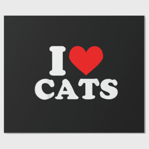 Papier Cadeau J'adore les chats - J'adore les chats J'aime les c
