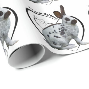Papier cadeau J'adore les lapins