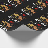 Papier Cadeau J'adore mes chats (Coin)