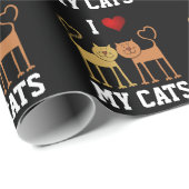Papier Cadeau J'adore mes chats (Coin rond)