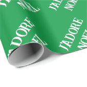 Papier Cadeau J'adore Noel papier d'emballage Noël (Coin rond)