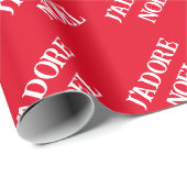 Papier Cadeau J'adore Noel papier d'emballage Noël (Coin rond)