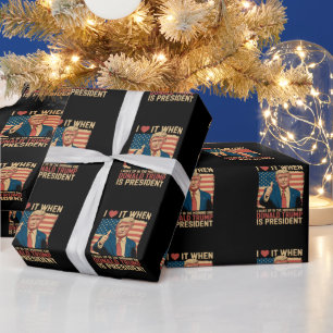 Papier Cadeau J'adore Quand Je Me Réveille Et Que Trump Est Prés