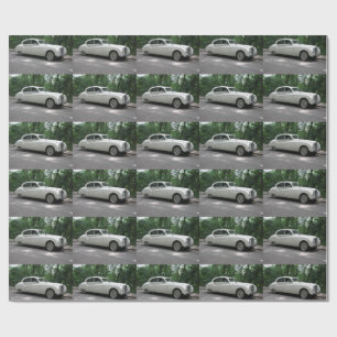 Papier Cadeau Jaguar MK IX blanc élégant