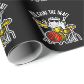 Papier Cadeau J'ai chéri Le Beat Funny Drummer Pun Dark BG (Coin rond)
