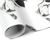 Papier Cadeau J'Ai De L'Air ! - Tracé de scooter de départ (Coin rond)