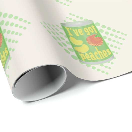 Papier Cadeau J'ai des pêches Tin de fruit (Coin rond)