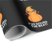 Papier Cadeau J'ai Gourd The Beat Funny Veggie Pun Dark BG (Coin rond)