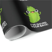 Papier Cadeau J'ai Gourd Your Back Funny Veggie Pun Dark BG (Coin rond)