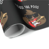 Papier Cadeau J'Ai Le Poos Funny Poop Blues Pun (Coin rond)