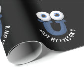 Papier Cadeau J'Ai Les Yeux Sur U Funny Alphabet Pun Dark BG (Coin rond)