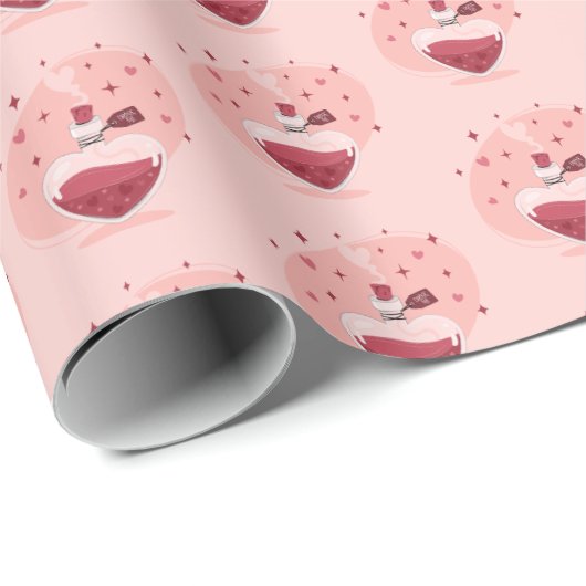 Papier Cadeau J'Ai Mis Un Signe Sur Vous Potion D'Amour Valentin (Coin rond)