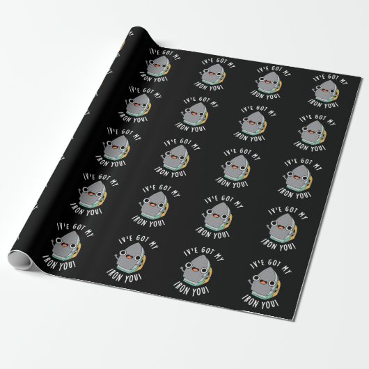 Papier Cadeau J'ai mon fer, vous amusant jeu d'appareillage noir (Déroulé)