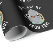 Papier Cadeau J'ai mon fer, vous amusant jeu d'appareillage noir (Coin rond)