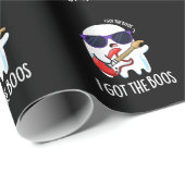 Papier Cadeau J'Ai Obtenu Boos Funny Music Ghost Pun Dark BG (Coin rond)