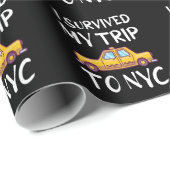 Papier Cadeau J'Ai Survécu À Mon Voyage À New York (Coin rond)