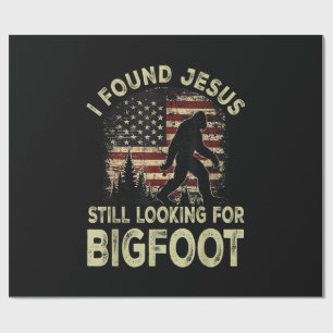 Papier Cadeau J'ai trouvé Jésus qui regarde toujours Bigfoot drô