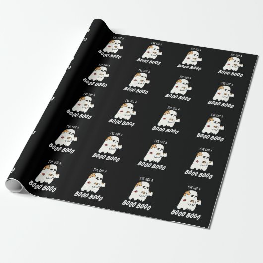 Papier Cadeau J'ai un Boo Boo Drôle Ghost Pun Dark BG (Déroulé)
