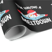 Papier Cadeau J'ai une fonte de neige de Noël (Coin rond)