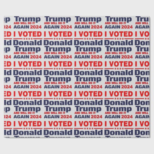 PAPIER CADEAU J'AI VOTÉ DONALD TRUMP (Plat)