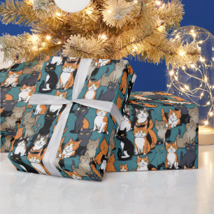 Papier Cadeau J'aime absolument les chats