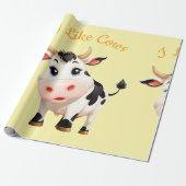 Papier Cadeau J'Aime Cows Art Thunder_Cove (Déroulé)