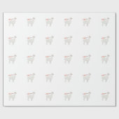 Papier Cadeau J'aime des alpaga (Plat)