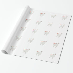 Papier Cadeau J'aime des alpaga