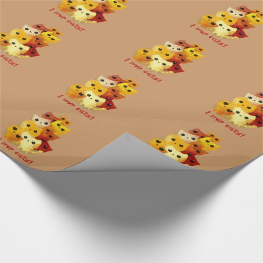 Papier Cadeau J'aime des chats (Coin)