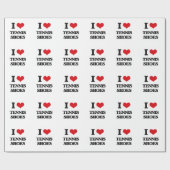 Papier Cadeau J'aime des chaussures de tennis (Plat)