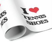 Papier Cadeau J'aime des chaussures de tennis (Coin rond)