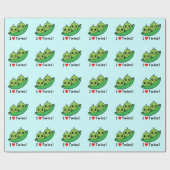 Papier Cadeau J'aime des jumeaux : Deux pois dans une cosse (Plat)