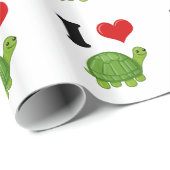 Papier Cadeau J'aime des tortues (Coin rond)