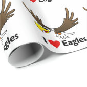 Papier Cadeau J'aime Eagles (Coin rond)
