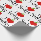 Papier Cadeau J'aime Enseignant Enseignant (Coin)