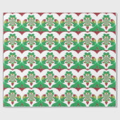 Papier Cadeau J'aime Ethiopie Beaux Coeurs Couleurs (Plat)