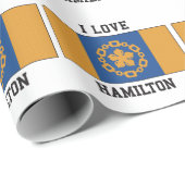 Papier Cadeau J'Aime Hamilton (Coin rond)