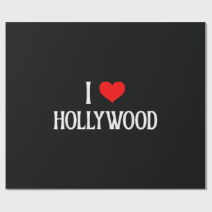 Papier Cadeau J'aime Hollywood I Heart Hollywood Voyage de Vacan