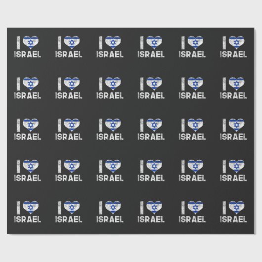 Papier Cadeau J'aime Israël (Plat)
