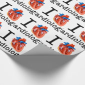 Papier Cadeau J'aime la cardiologie (Coin)