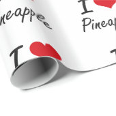 Papier Cadeau J'aime la conception artistique d'ananas (Coin rond)